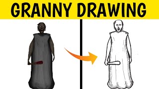 Granny Drawing | Drawing Granny For Beginners Easy Art - Horror Video