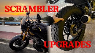 XSR155 BUDGET SCRAMBLER BUILD: Dual Sport Tires, Handlebars, Footpeg Adjuster!