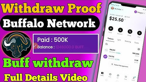 Buffalo Network withdraw live proof  | How to withdraw Buffalo Network | Buffalo Network Withdrawal