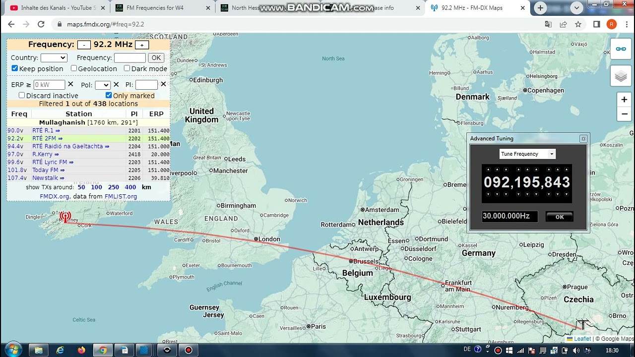 FM DX Es - 040723 - 1728UTC - 92.2 - RTÉ 2FM (IRL) Mullaghanish (2rn) (CO) 150kW 1761km
