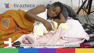Migrantes huyen de Haití y su bebé nace en México