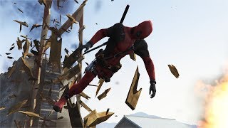 GTA 5 - Ragdolls And Crazy Falls N94 - (Deadpool slow motion ragdolls)