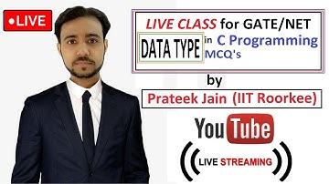 Live Class on Data Type in C Programming MCQ