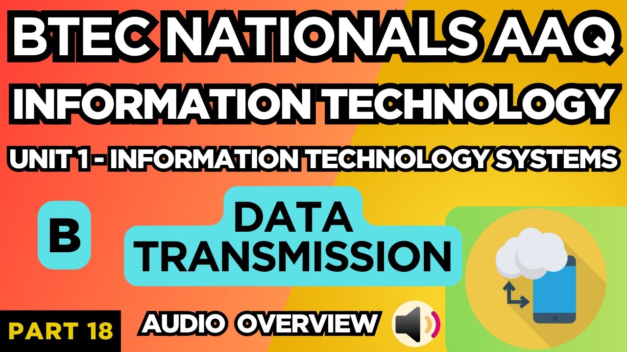 BTEC Nationals IT AAQ | Модуль 1 IT | Системы | "B: ПЕРЕДАЧА ДАННЫХ" | Стр. 18 | Обзор аудиоматер...