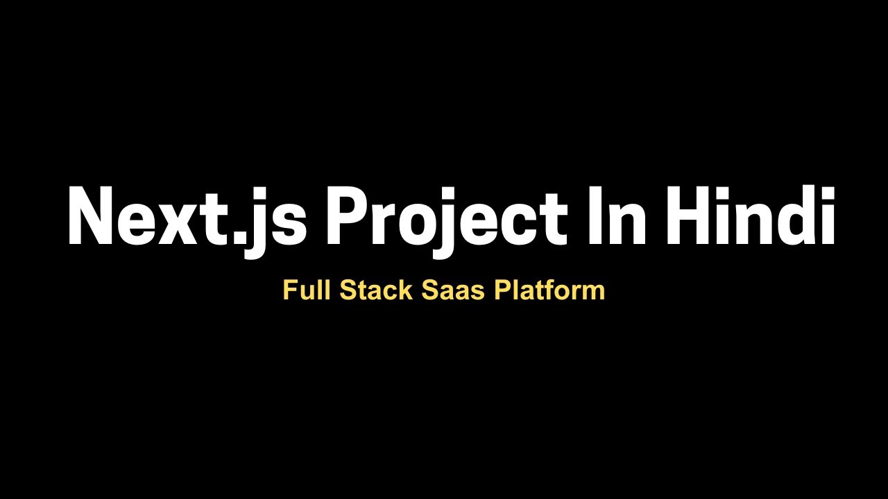 Next js Project In Hindi - YouTube