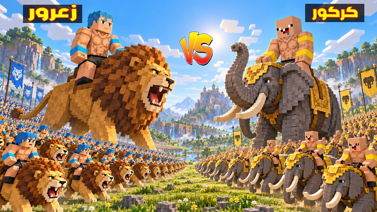 فلم ماين كرافت : جيش زعرور الاسود العضلنجي ضد جيش كركور العضلنجي 🔥😂