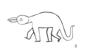 creature walk cycle with tail