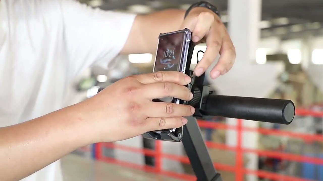 Fitness trampoline with phone holder counting test. YouTube