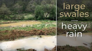 Large swales -- heavy rain