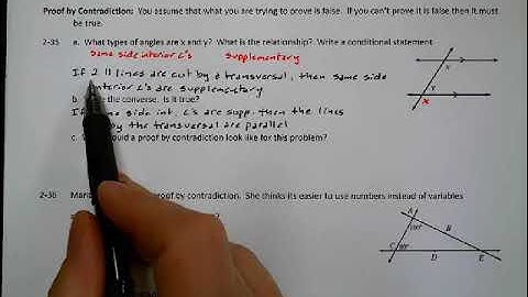 CPM Integrated II Lesson 2.1.4 Proof by Contradiction