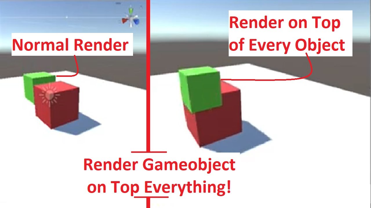 Uitgang kanker Azië Unity3D How to Render Gameobject on top of everything without shader |  UnityTips - YouTube