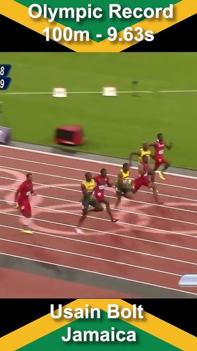 Olympic Record 100m - Usain Bolt Jamaica - 9.63s - YouTube