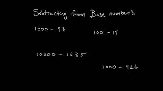 VEDIC MATH. Subtracting From Base Numbers.