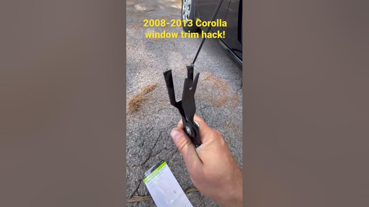2008-2013 Toyota Corolla window weatherstrip trim hack! Easy