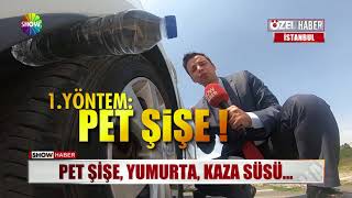 Pet şişe, yumurta, kaza süsü