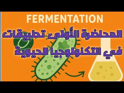 شرح التخمر في التكنولوجيا الحيوية لطلاب الزراعة المحاضرة الأولى من تطبيقات التكنولوجيا الحيوية