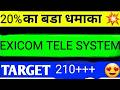 EXICOM Tele system share 🔥✅ | EXICOM Tele system share news today | EXICOM Tele system news