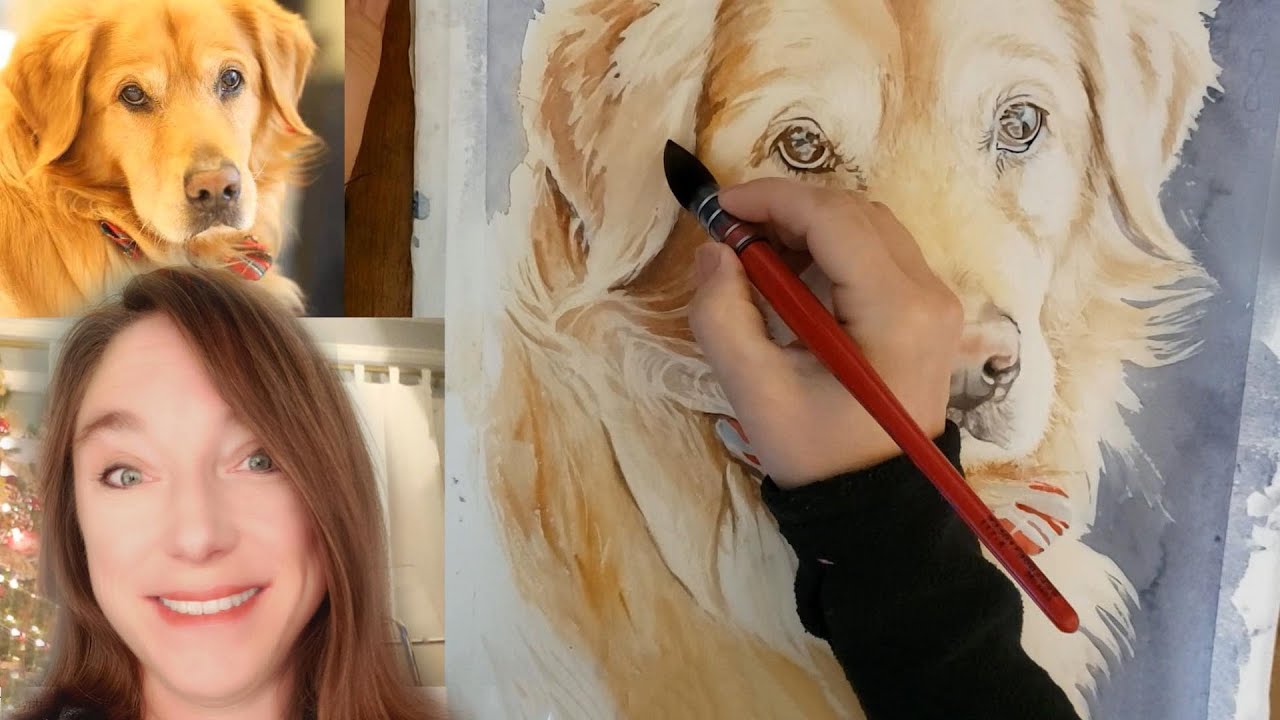 How to paint a Golden Retriever in Watercolor for Beginners Fur