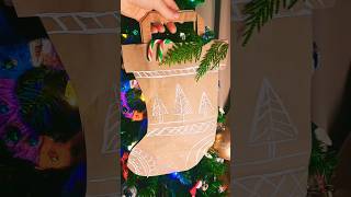 Easy Paper Bag Stocking #diy #christmascrafts #kidscrafts #diygift #upcycling #recycledcrafts