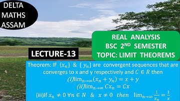 Limits Theorems| Real Analysis|Bsc 2nd Semester |Lecture-13