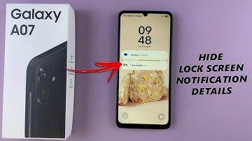 Samsung Galaxy A07: How To Hide Notification Contents On Lock Screen