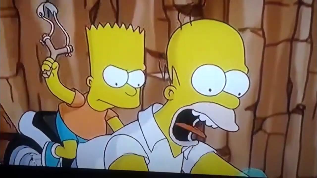 The Simpsons Movie 2007 Homer And Bart Saving The Day While Jumping