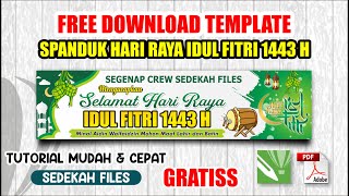 Cara Membuat Desain Spanduk Hari Raya Idul Fitri 1443H / 2022M Coreldraw (Free CDR)