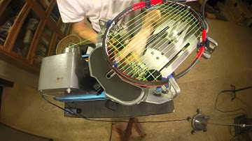 Tennis racquet stringing timelapse