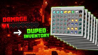 Beating Minecraft BUT when I take damage my inventory MULTIPLIES