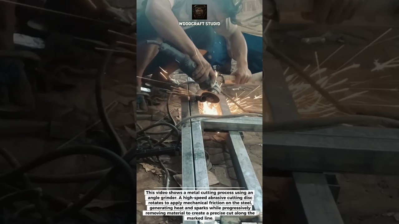 Angle Grinder Steel Cutting Sparks in Slow Motion 