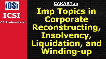 Introduction to Corporate Restructuring, Insolvency, Liquidation & Winding-up | (CS professional )