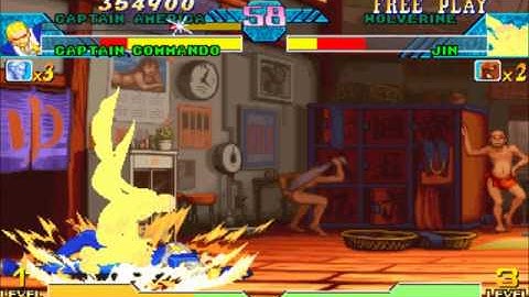 Marvel vs Capcom(Arcade)Captain America/Captain Commando Playthrough