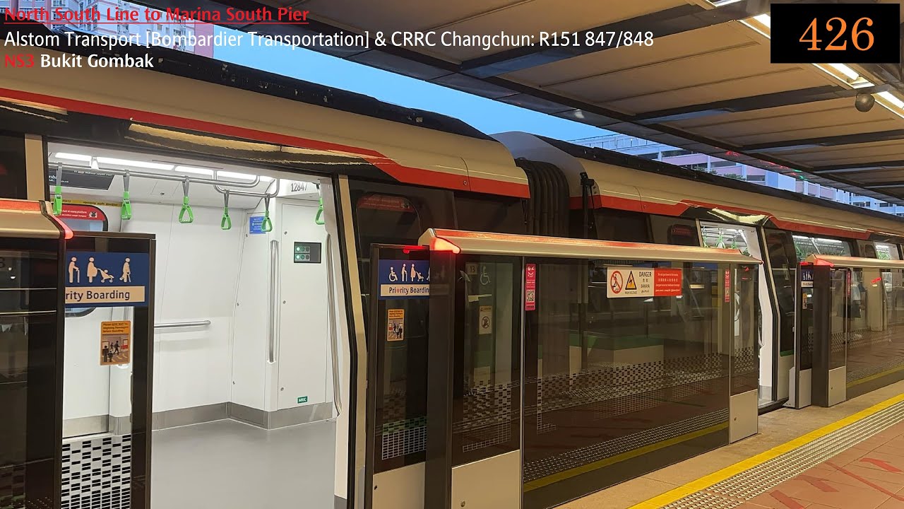 ⁴ᴷ [Suddenly behind] SMRT Trains, NSL Train at Bt Gombak - Alstom R151 ...
