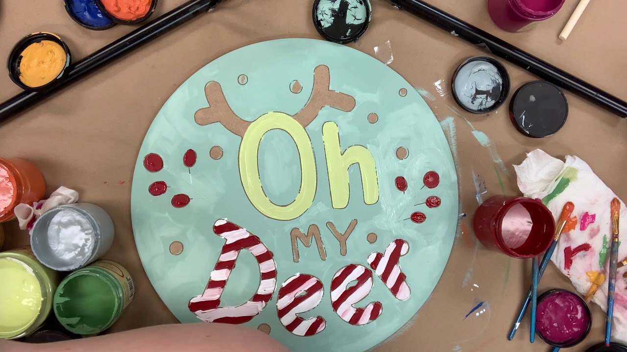 "Oh My Deer" Christmas Paint By Line Door Hanger DIY S5R5