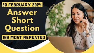 PTE Answer Short Question - JANUARY 2024 - Most Repeated