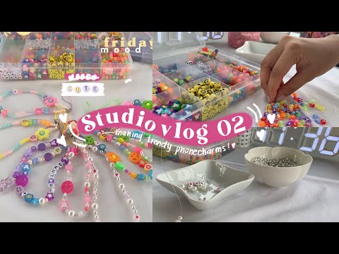 How to make Trendy & Pinterest-inspired Phone Charms 💕(Philippines) | Studio vlog 02