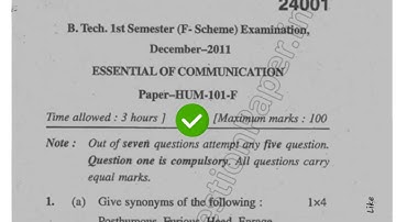 Mdu BTech 1st Sem Essential of Communication Question Paper #MduQuestionPaper