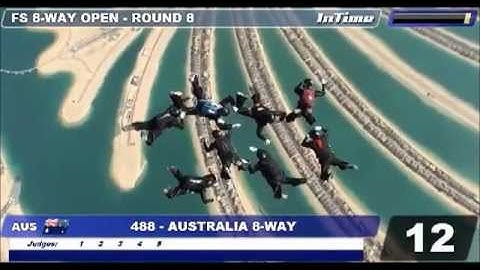 Australia / Formation Skydiving 8-way Open Rd 8, Mondial 2012 Dubai