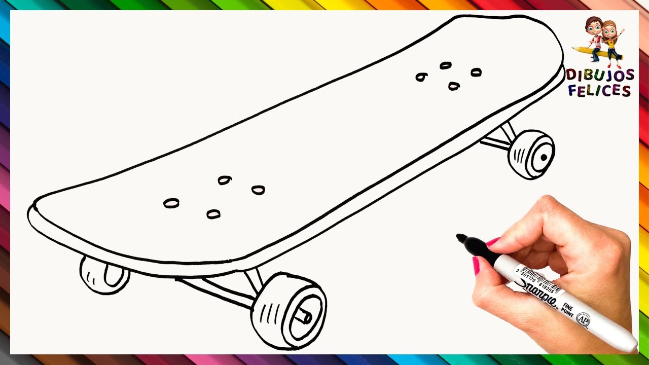 Cómo Dibujar Un Skate Paso A Paso - Dibujo De Skate - thptnganamst.edu.vn