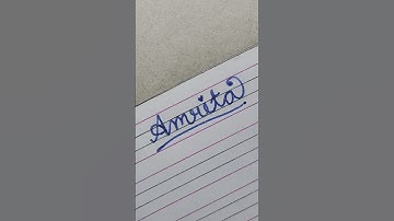 Amrita💖 name calligraphy|Cursive writing|Improve handwriting|#shorts #calligraphy #handwriting