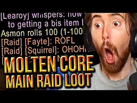 Видео: Asmongold Luckiest Molten Core Run - All The Loot - Classic WoW