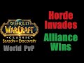 Horde invades alliance wins world pvp  world of warcraft classic season of discovery