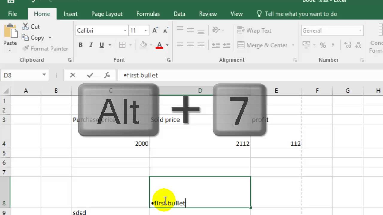 How To Insert Bullets In Microsoft Excel YouTube