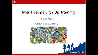 Merit Badge Signup Training