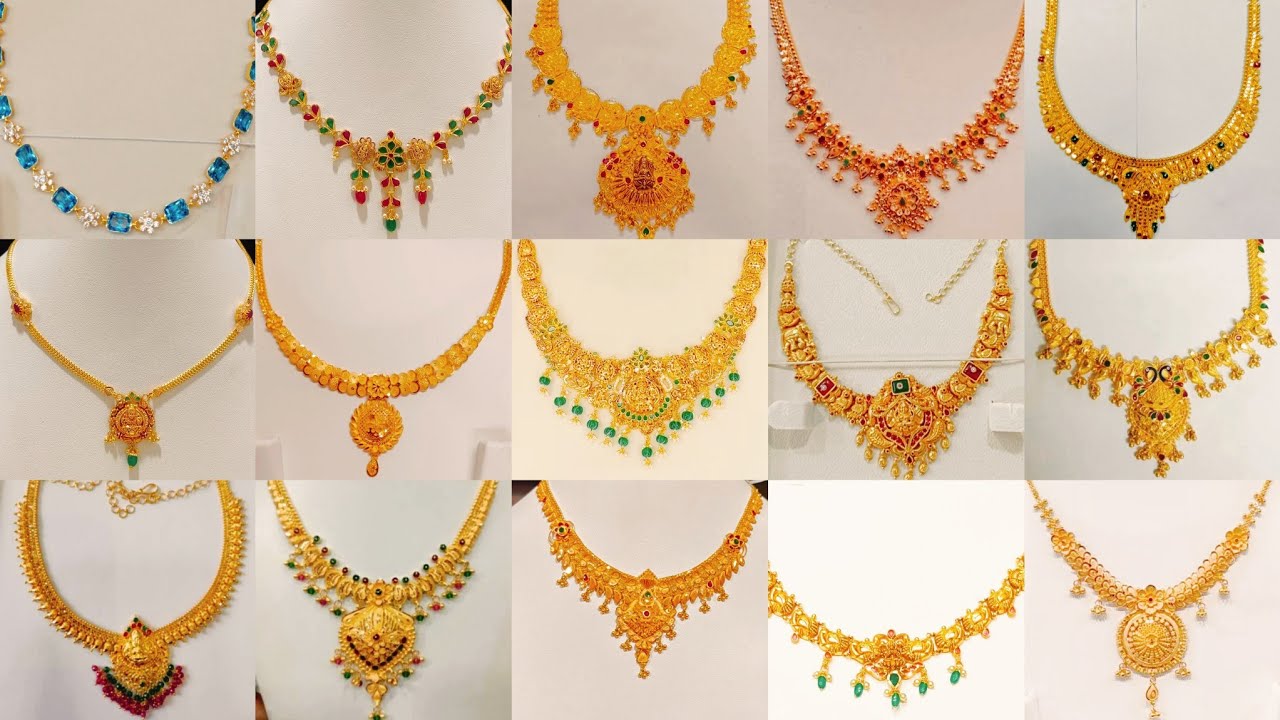 Lightweight gold necklace beautiful collection with weight 2026 | short necklace designs