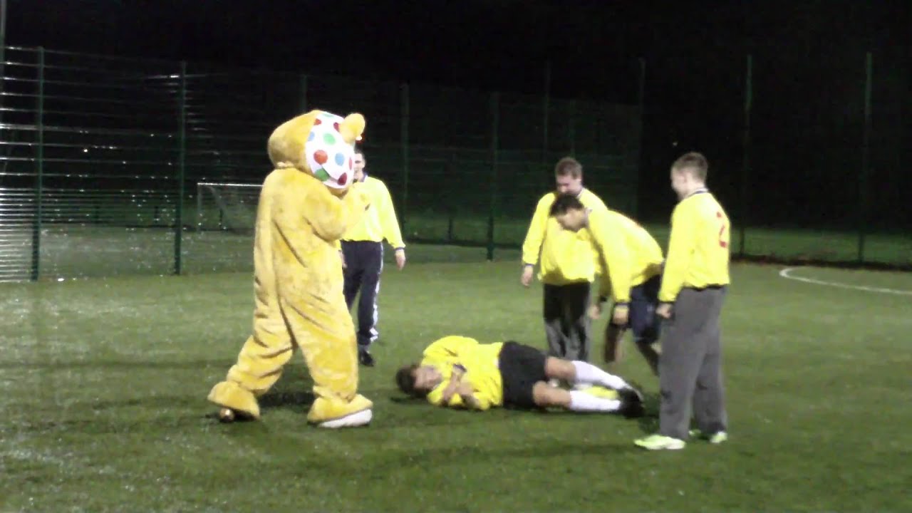 Children In Need's Pudsey Bear Scores at ASDA Charity Football Match