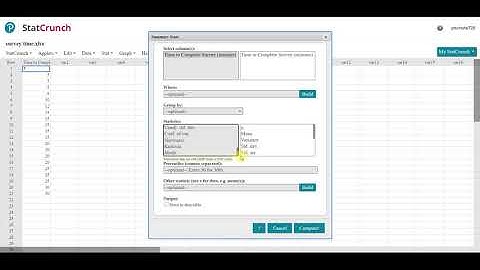 Summary Statistics in StatCrunch