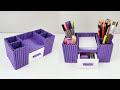 DIY Desktop Organizer Waste Paper | Recycle waste paper | Desk Organizer | Paper Crafts