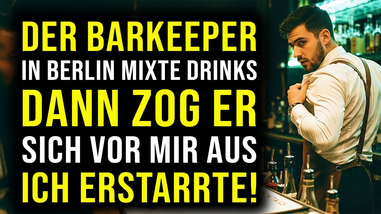 Der Barkeeper in Berlin mixte Drinks, dann zog er sich vor mir aus… ich erstarrte!
