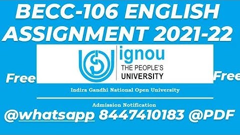 BECC-106 Solved Assignment 2021-22(ENGLISH)#handwritten #assignments #ignou #becc-106